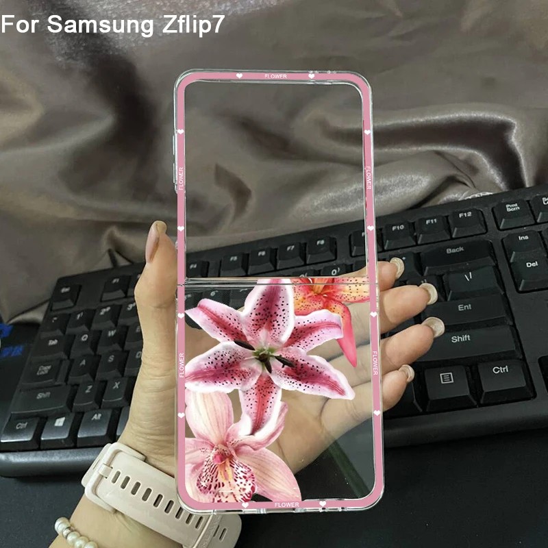 Pink Hibiscus Floral Printed Transparent Hard Phone Case
