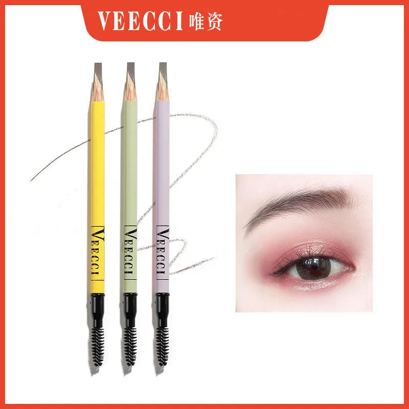 Veecci Hard Microblading Eyebrow Pencil Waterproof Lasting Eye Brow Pen Definition Enhancers Natural Eyebrow Applicator 2