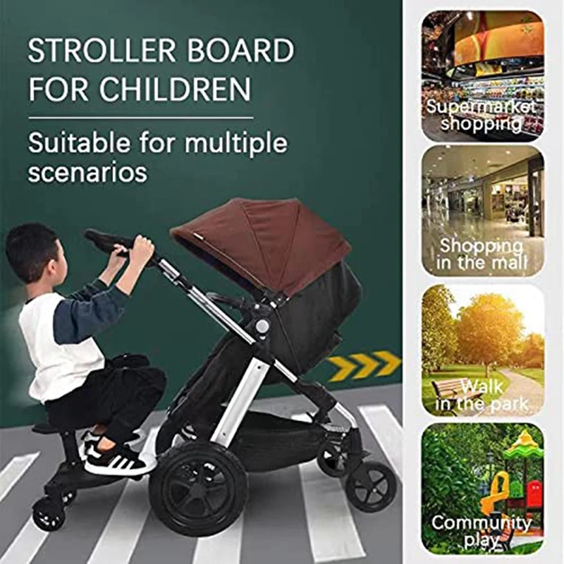 Universal 2In1 Stroller Ride Board With Detachable Seat,Stroller Glider Board Suitable For Most Brands Of Strollers baby stroller accessories essentials