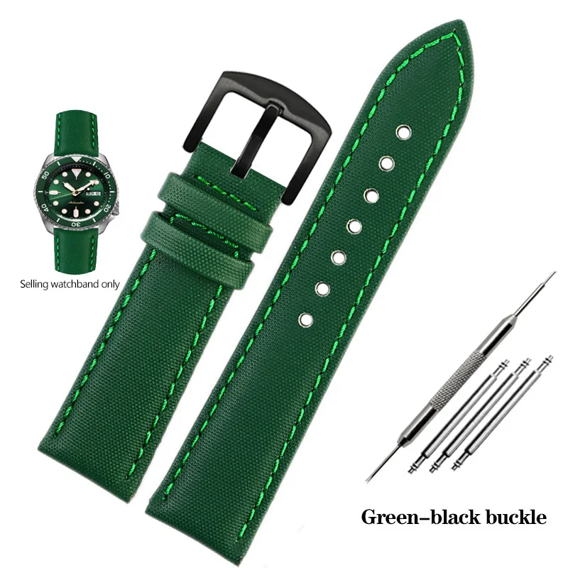 SRDRK Cinturino In Vera Pelle 22 M Per Cinturino Tag Heuer F1 Cinturino Per Orologio In Pelle Con Fibbia Pieghevole Con Cuciture Rosse(Black Black Buckle - Foto 6