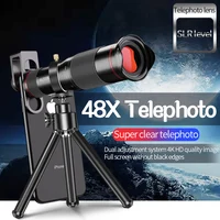 48X Monocular Telescope With Mobile Phone Metal Clip Double Focus Remote Photography Outdoor HD External Camera 1