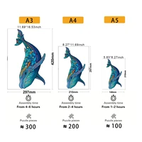 Whale 3d Jigsaw Wooden Animal Puzzles Toys Underwater World Fish Unique Puzzle Gift Interactive Games Educational Toy 2