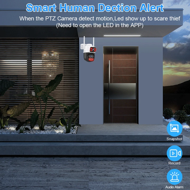 Smar Waterproof 6MP HD Wireless Dual Lens PTZ WiFi IP Home Security Camera System 8CH NVR H.265 Video Surveillance Set CCTV Kit security camera smart outdoor camera