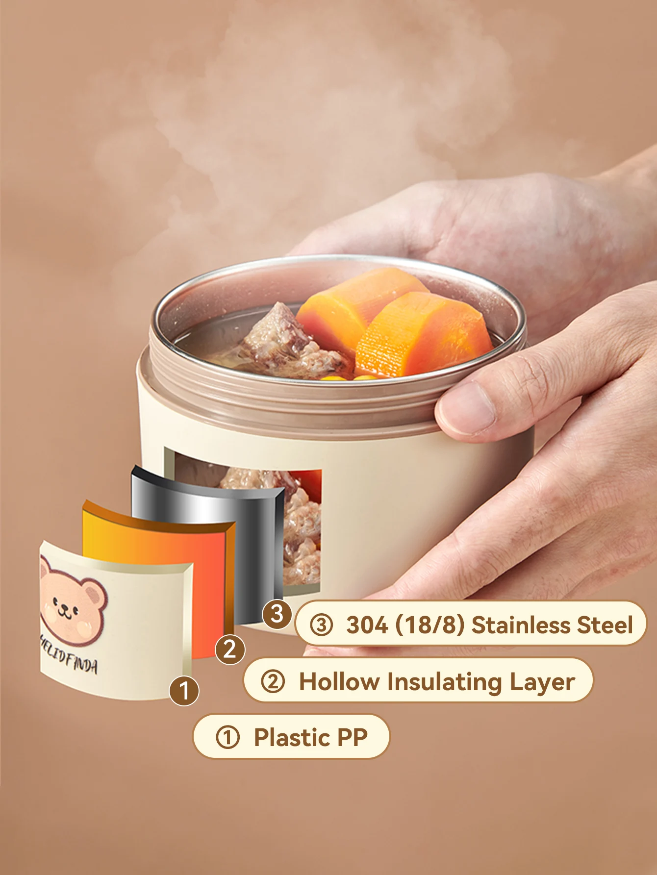 WORTHBUY Portable Insulated Lunch Box 304 Stainless Steel Thermal Bento Box Leak Proof Microwave Safe Salad Food Container Box 3 WORTHBUY Portable Insulated Lunch Box 304 Stainless Steel Thermal Bento Box Leak Proof Microwave Safe Salad Food Container Box 3