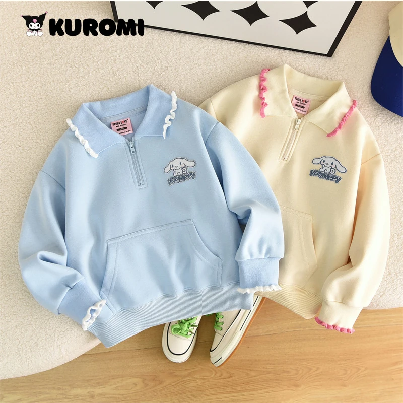 

Милый детский свитер Sanrio Cinnamoroll Kawaii мультфильм аниме осень-зима для девочек Вышивка движущийся топ цельный подарок для девочек