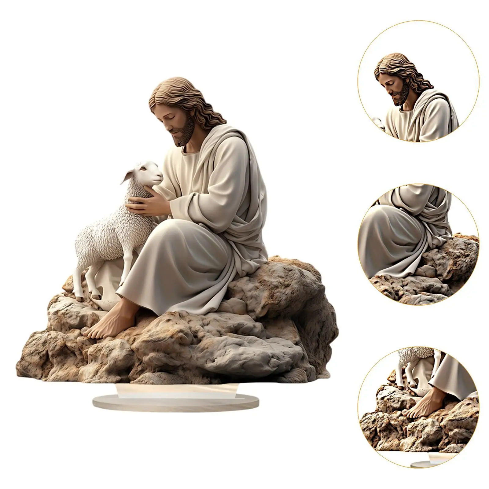 Christmas Jesus Sheep Table Decor 2D Flat Acrylic Figurine for Christmas Christmas Jesus Sheep Table Decor 2D Flat Acrylic Figurine for Christmas