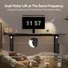 4 Legs Standing Desk with Dual Motor, 55 x 28 Inch Adjustable Height Desk with Power Outlets & LED Lights 5