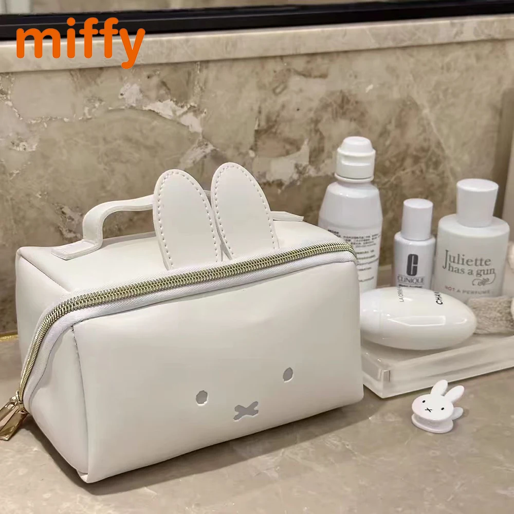 Kawaii Miffy süße Handtasche Cartoon Kaninchen tragbare multifunktionale hohe Kapazität Kosmetik Aufbewahrungstasche Mädchen Geschenk