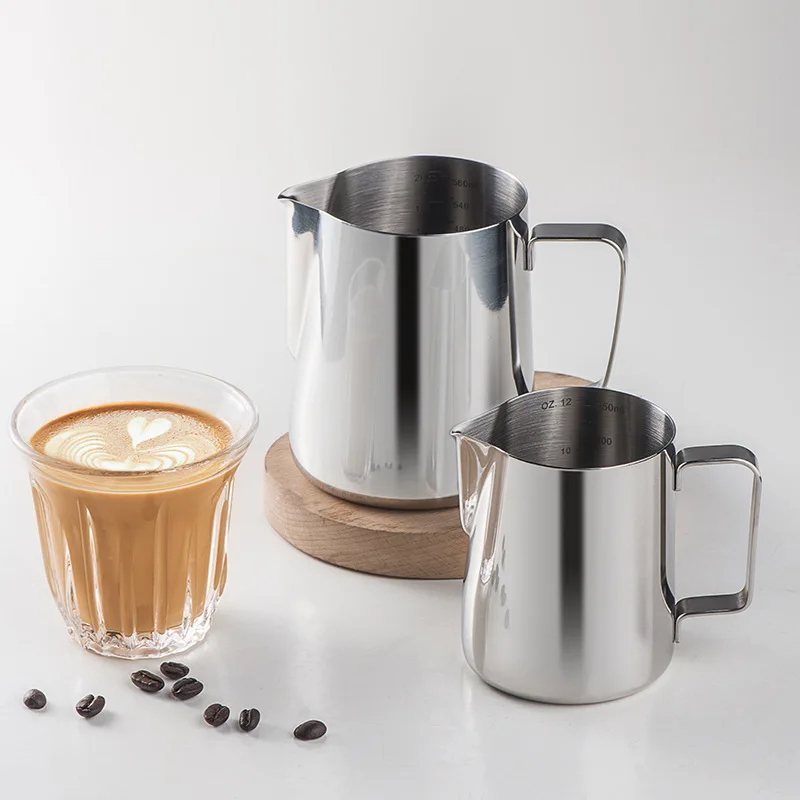 Milk Frothing Jug Stainless Steel Milk Frothing Jug Coffee Latte Art Measurement Jug Espresso Barista Tool