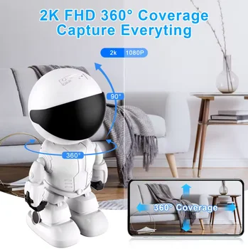 Robot Camer Wifi 5MP Indoor Home Security Camer Cd Card Night Vision Two Way Audio Auto Tracking Indoor Baby Monito 1