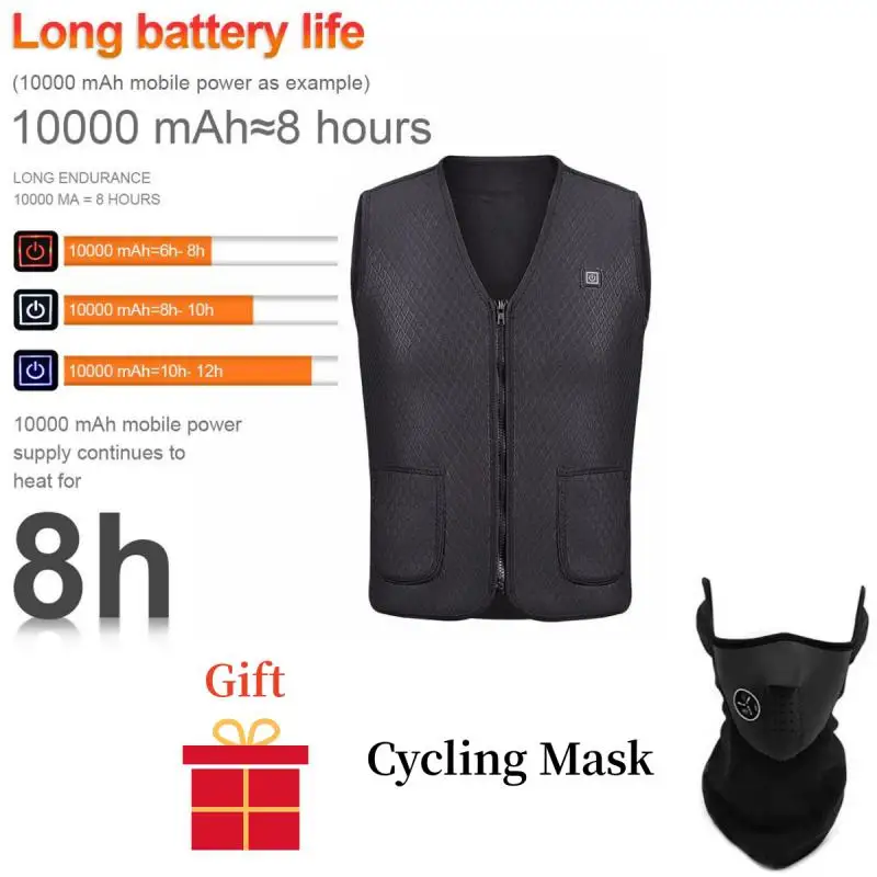 

Electric USB Heated Warm Vest 3-Gear Adjustable Men Women Heating Coat Jacket For Outdoor Climbing Hiking Trekking Cycling Ski