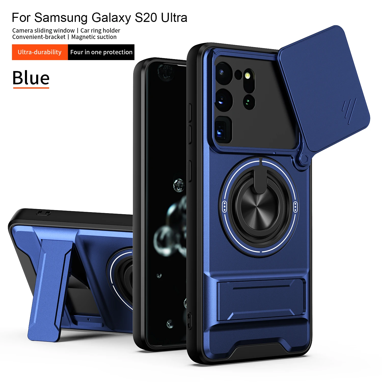 Military Armor Phone Case with Magnetic Holder and Camera Protection