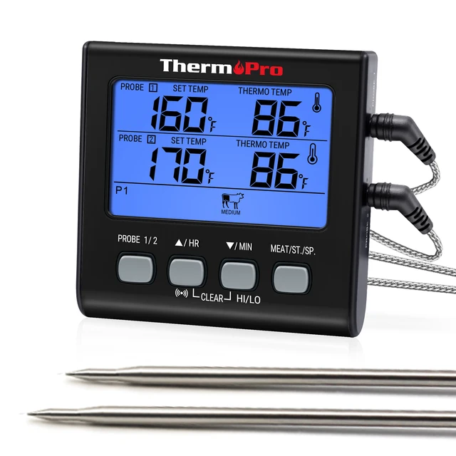 ThermoPro TP17 Dual Probes Digital Outdoor Meat Thermometer Cooking BBQ