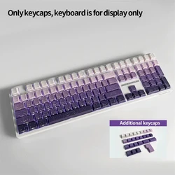 Premium Black Marble PBT Side - Engraved Keycap Set with Crack Design - Dual - Color Finish (134 Keys Lavender)