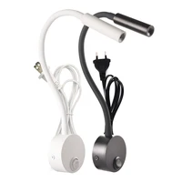 3W Wall Lamp Sconces Bedside Working Study Reading Book wall Night light fixtures Gooesneck Adjust Spot LED White Black Silver 1