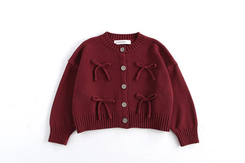 2023 Neujahr gestrickter Kinderpullover 2–7 Jahre, langärmelig, rote Pulloverjacke für Mädchen, koreanischer Stil, Strickjacke für Kinder – Detail 2
