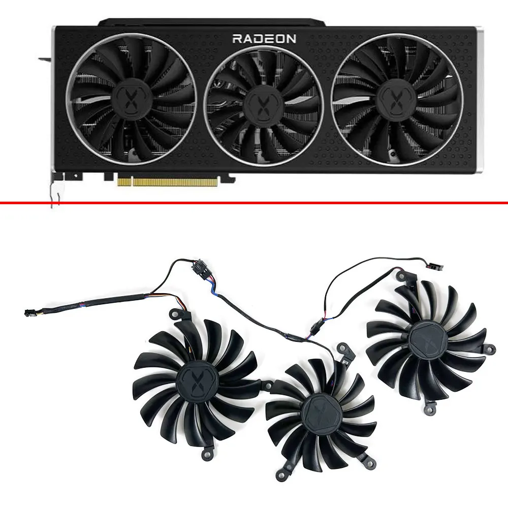 Nuovo Per Xfx Speedster Merc 319 Amd Radeon Rx 6800 6900Xt 6800Xt Gpu Ventola Di Raffreddamento 95Mm Muslimah 87Mm Ventola Della Scheda Video