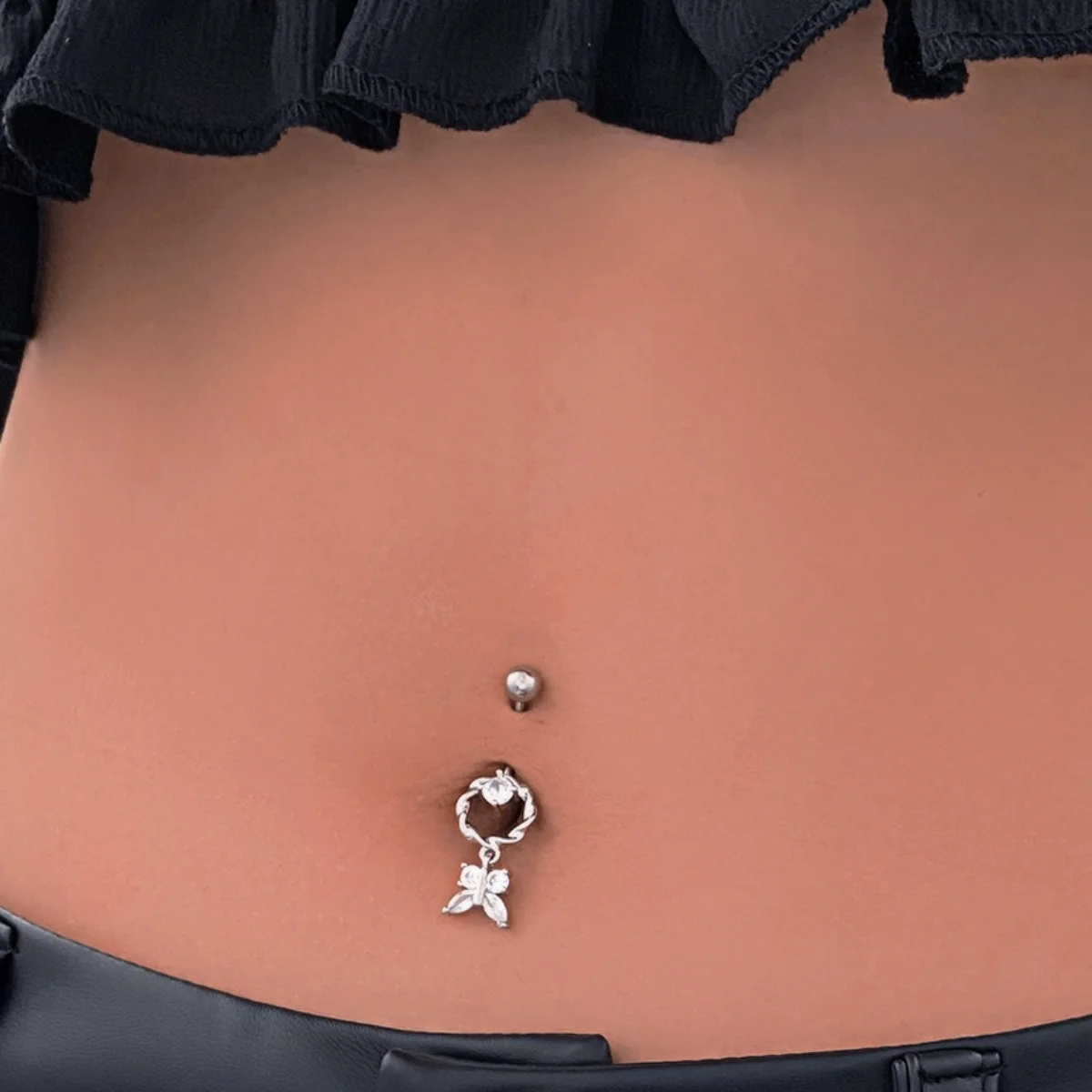 

insets inlaid with zircon butterfly navel studs new spider navel rings human piercing ornaments Luxurious luxury goods 1$postage