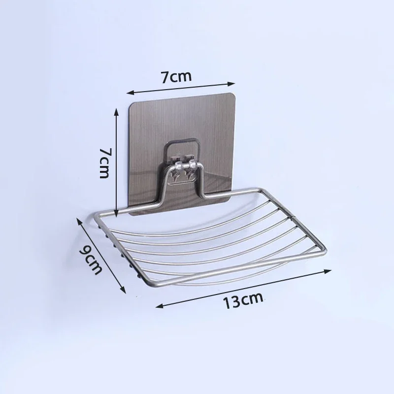 Stainless Steel Soap Holder Bathroom Wall-Mounted Self Adhesive Kitchen Spong Storage Rack