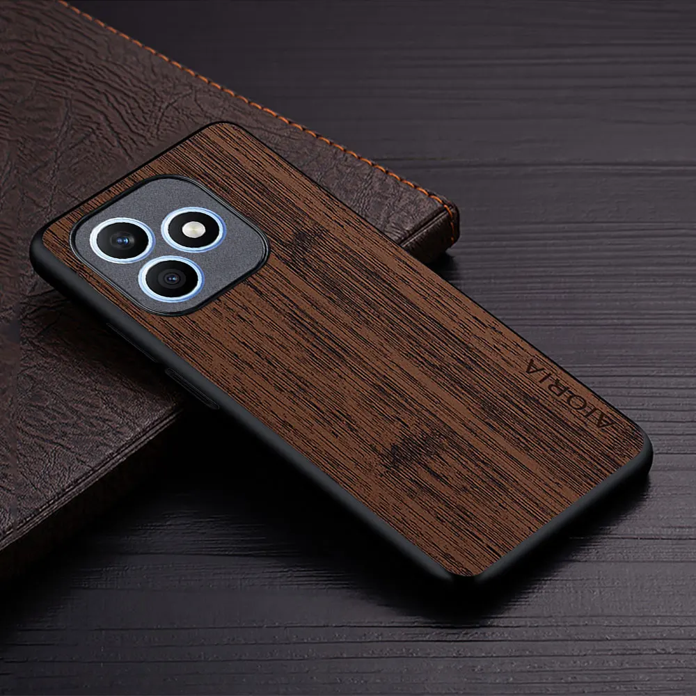 Luxury Bamboo Wood Pattern Leather Phone Cover for Honor - Premium Case Coque