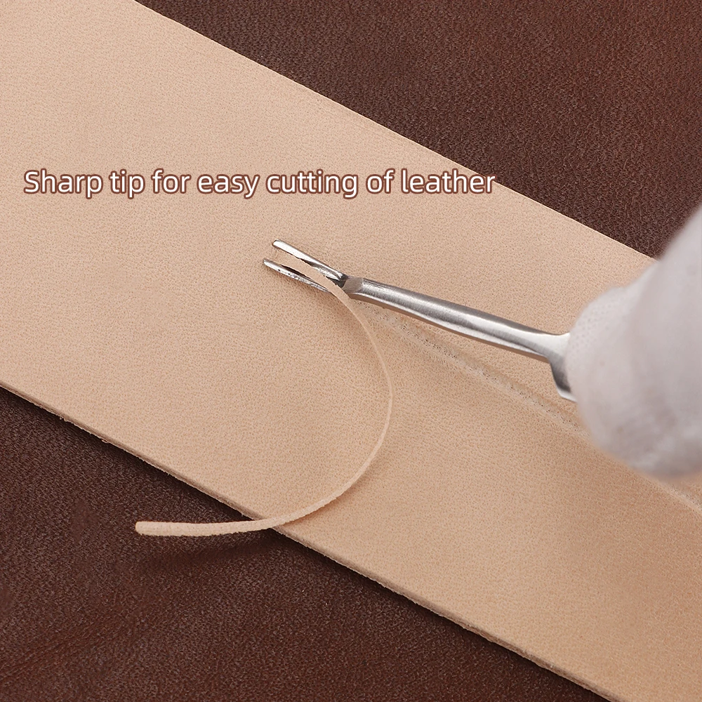 Stainless Steel Leather Crafting Slot Tool Set 1Set Premium Groover V & U Shape Gouge Edge Skiving Knife DIY Punch Tools