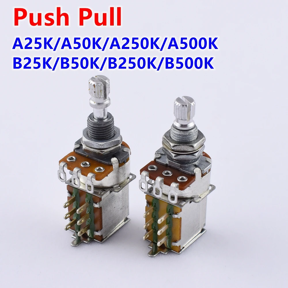 Alpha Push Pull Potentiometer(POT) For Electric Guitar Bass 25K/B50K/250K/500K E - Foto 8