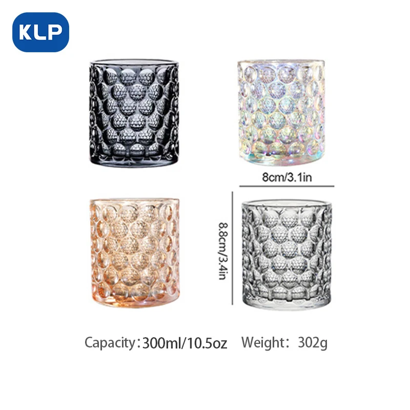 KLP Glasses Drinking glasses for home kitchen dining room office desktop Three color options clear amber anthracite