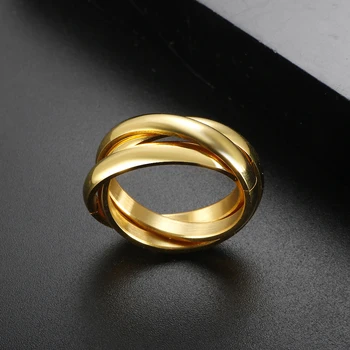 Anelli tripli incastro 3 in 1 per donna uomo coppia anello di fidanzamento per matrimonio regalo di gioielli impermeabili gotici in acciaio inossidabile