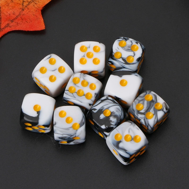 Six Sided 12mm Transparent Cube Round Corner Portable Table Playing Games 10pcs game dice dice set acrylic dice