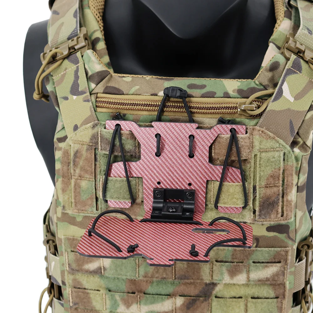 Neue Kohle faser taktische Weste Molle faltbare Navigations karte Telefon halter Brust Handy Board Platte Träger Telefon halterung – Detail 13