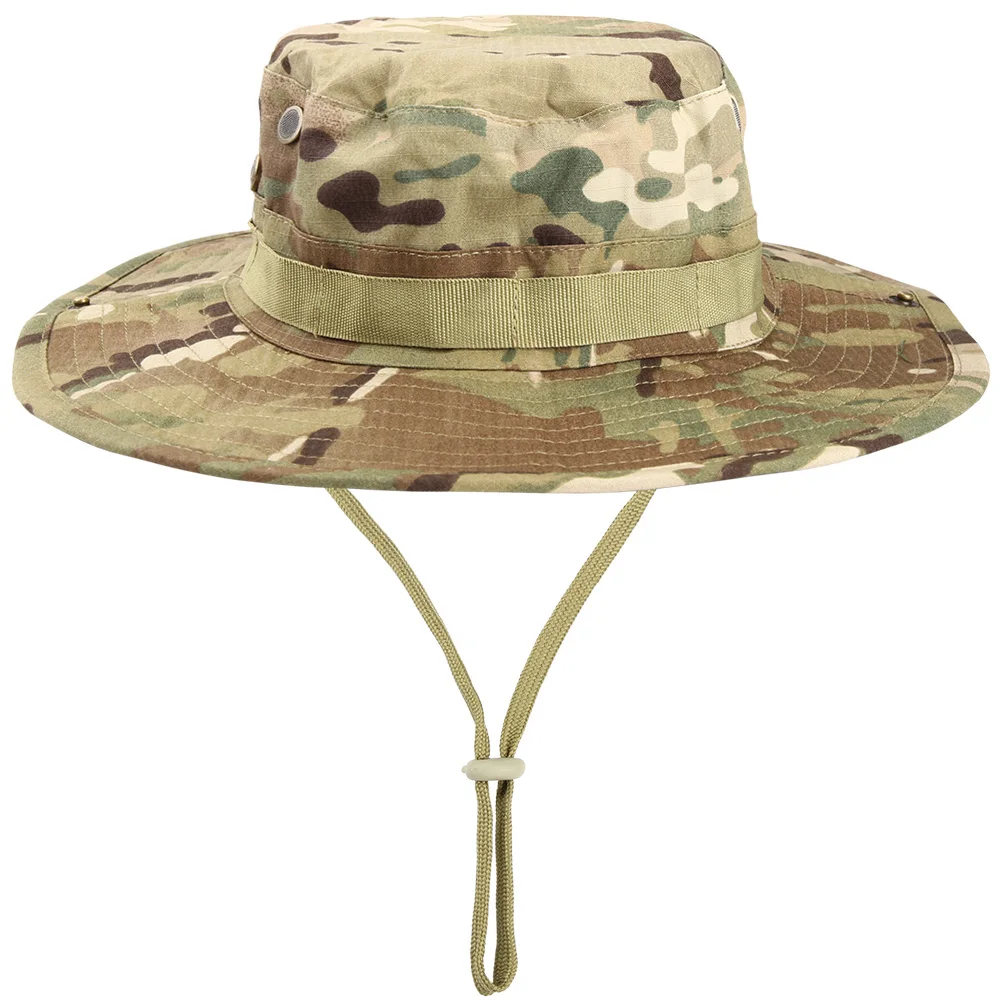 Casquette Chasse Hommes Extérieur Chapeau Protection Népalais Chapeaux De Pêcheur Casquette Boonie Chapeau Camouflage Réglable Baseball Casquettes De Soleil 62 Cm, Vert, Taille Unique