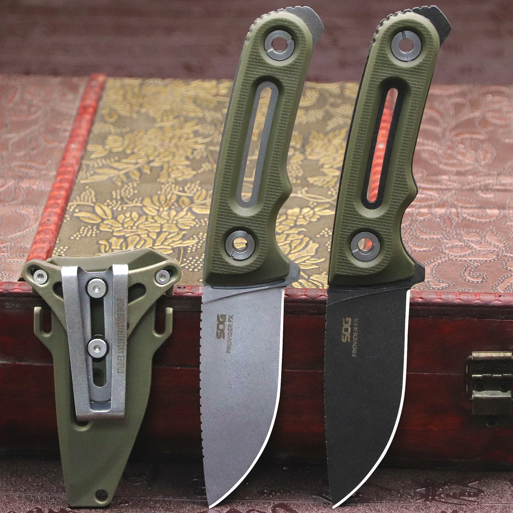 NEW DC53 High hardness outdoor hunting Straight Knife + Sheath, Jungle EDC survival Knife, camping tool knife 3