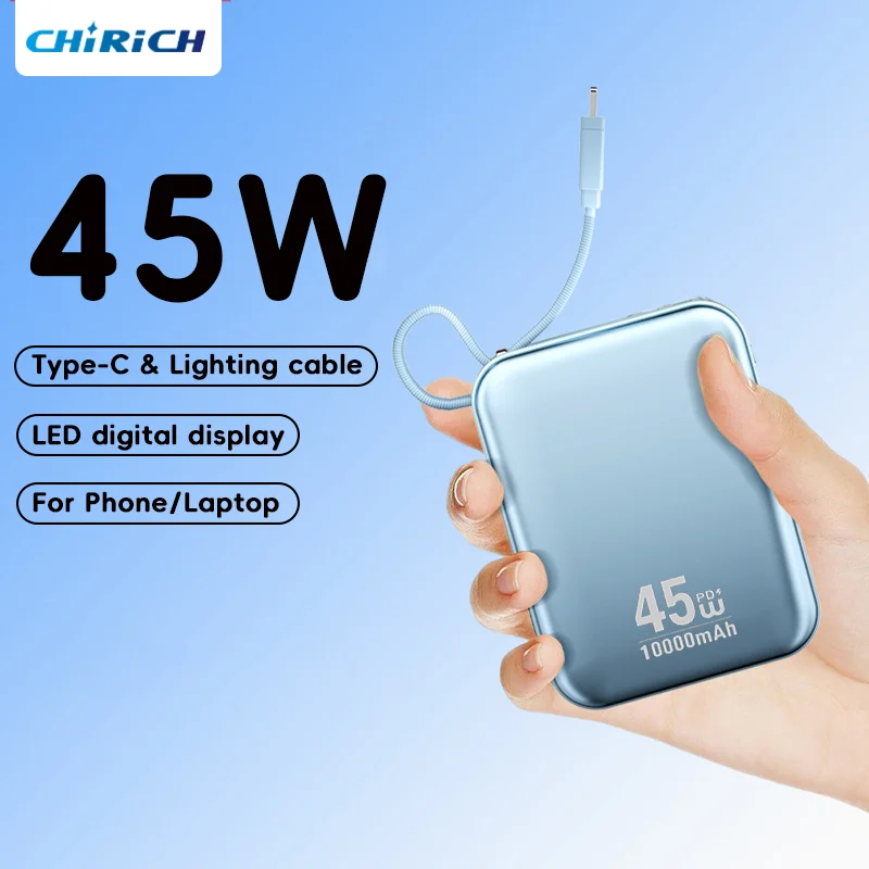 45W 20000mAh Banca di potere di grande capacità Ricarica rapida 10000mAh Batteria esterna portatile USB C per laptop iPhone Samsung Xiaomi - immagine 4
