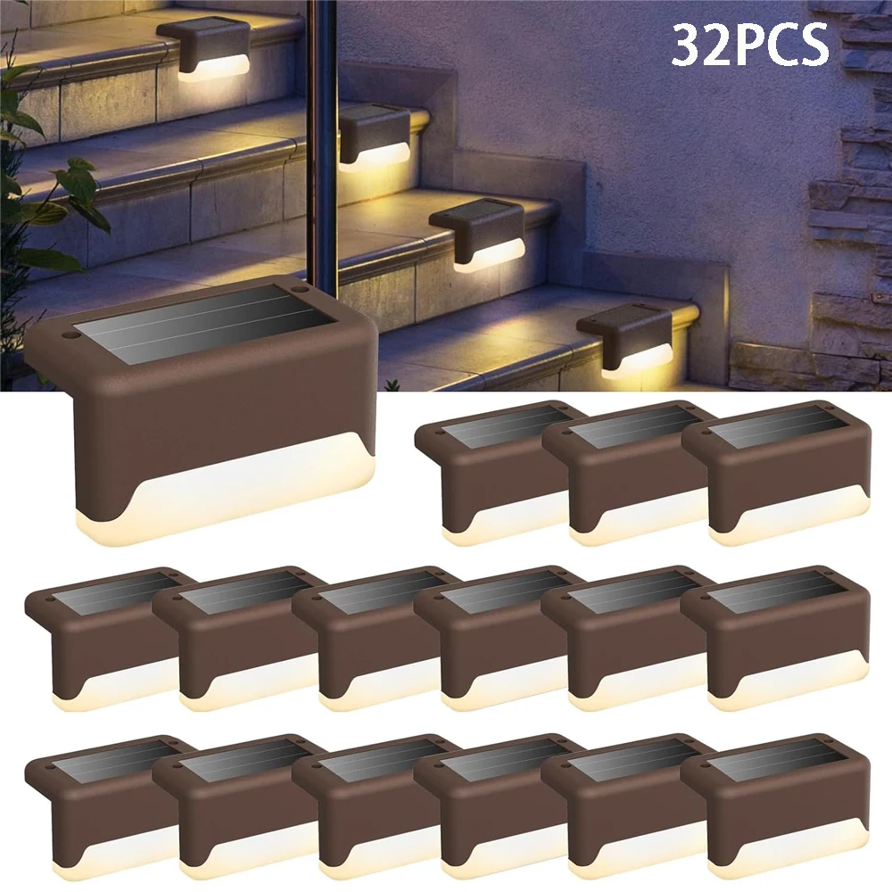 

Фонари для лестниц с солнечной батареей, наружные водонепроницаемые фонари для коридора, уличная лампа для коридора, сада, дорожек, 1 ~ 32 шт.