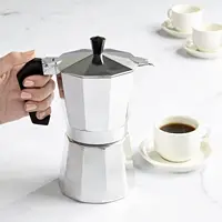 Feriales Espresso-Kocher "Moka Pot" – Klassische Italienische Kaffeekanne aus Aluminium – Achteckiges Design für Herd, Büro & Camping 6