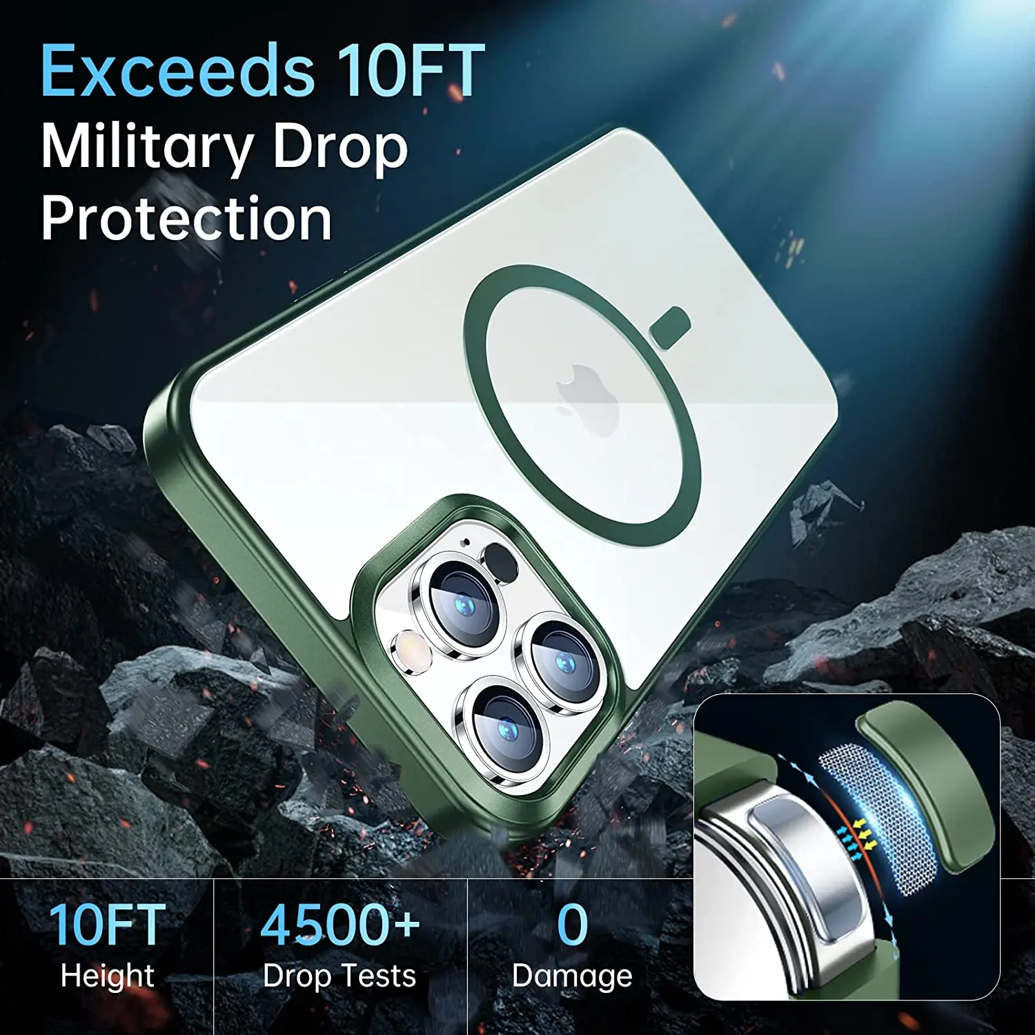 Deluxe Green MagSafe-Compatible Luxury Phone Case Cover Accessory