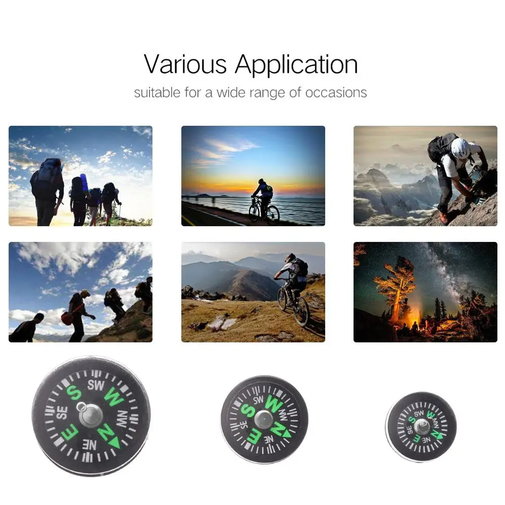 Portable Compass 10pcs Portable Mini Camping Hiking Navigation Portable Handheld Compass Survival Practical Guider