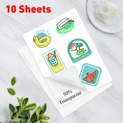 A4 Self-Adhesive Vinyl Sticker Paper - 50 Sheets for DIY Projects and Crafts (Clear White 10S)