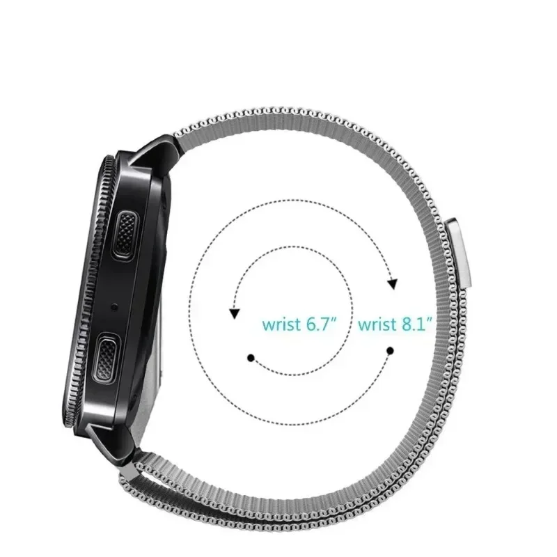 Premium Magnetic Stainless Steel Loop Band - Adjustable Metal Bracelet, 20mm/22mm Size