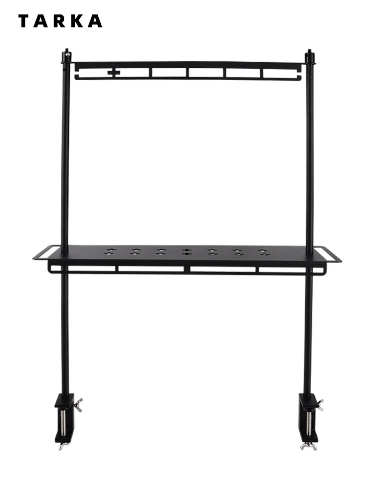 TARKA 경량 캠핑 보관 선반, 알루미늄 합금 분리형 정리함 랙, 테이블 랜턴 스탠드, 식기 정리함 용품 