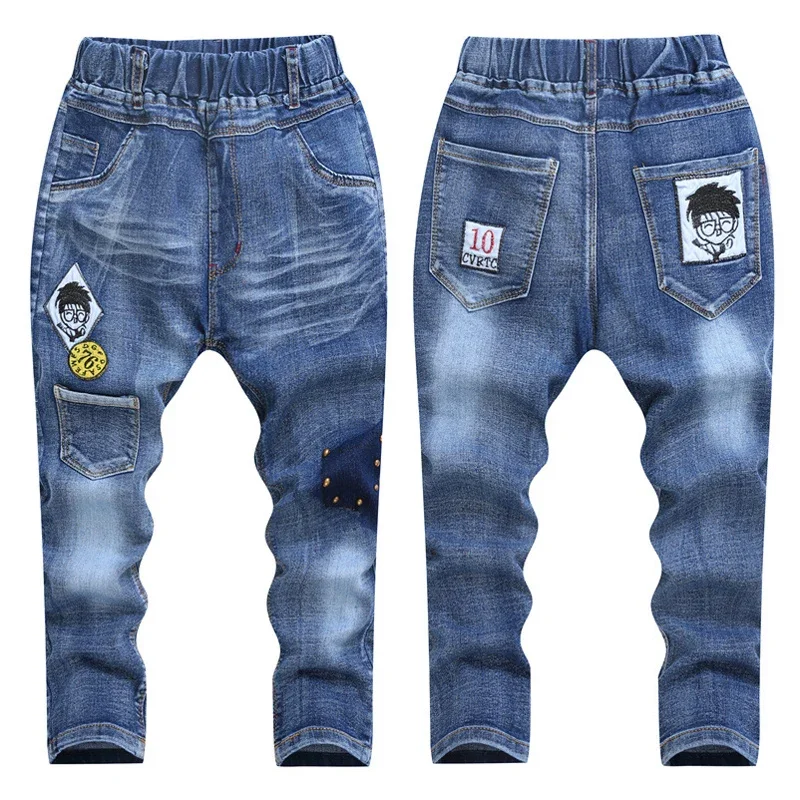 IENENS Kids Boys Jeans Spring Clothes Children Denim Clothing Long Pants Baby Boy Casual Trousers Lihgt Color Stertch Jeans