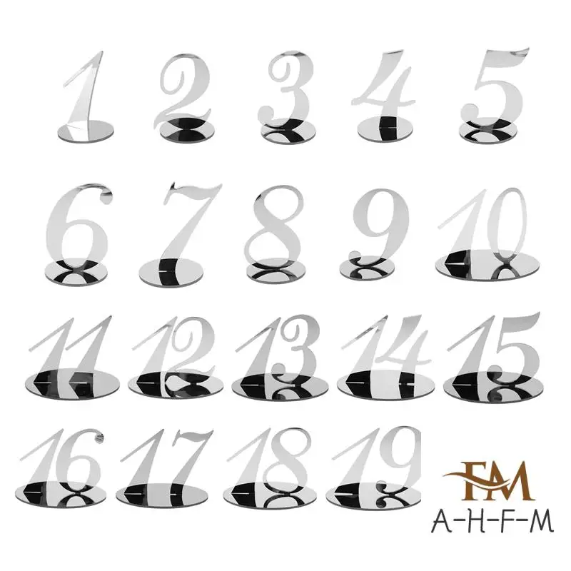 Table Numbers Wedding Table Numbers Acrylic For Wedding Stands For (Silver)