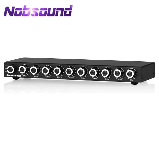 Nobsound HiFi EQ9 Preamplificatore EQ stereo a 9 bande Preamplificatore analogico Equalizzatore Processore audio per casa/auto 1