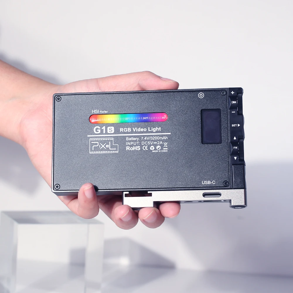 Pixel G1S RGB LED Video Light 12W Rechargeable Dimmable Panel