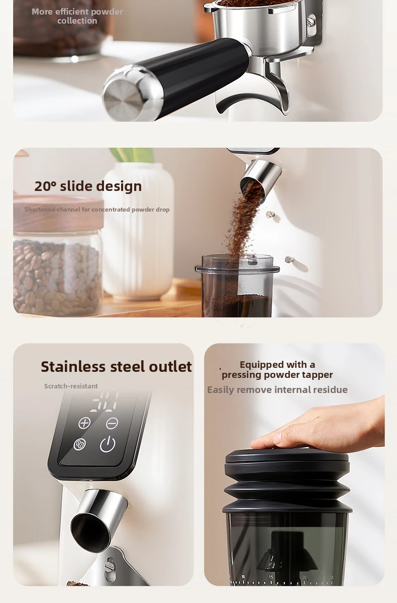 Automatische Elektrische Kaffeemühle für Espresso - Für Gewerbe & Haushalt mit Präziser Dosierung, Einstellbarer Mahlgradeinstellung, Edelstahl – Detail 21