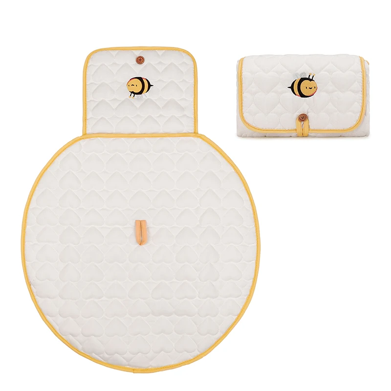 Baby Portable Waterproof Diaper Changing Pad Cute Bee Fox Washable Travel Nappy Floor Change Play Mat Infant Care Products