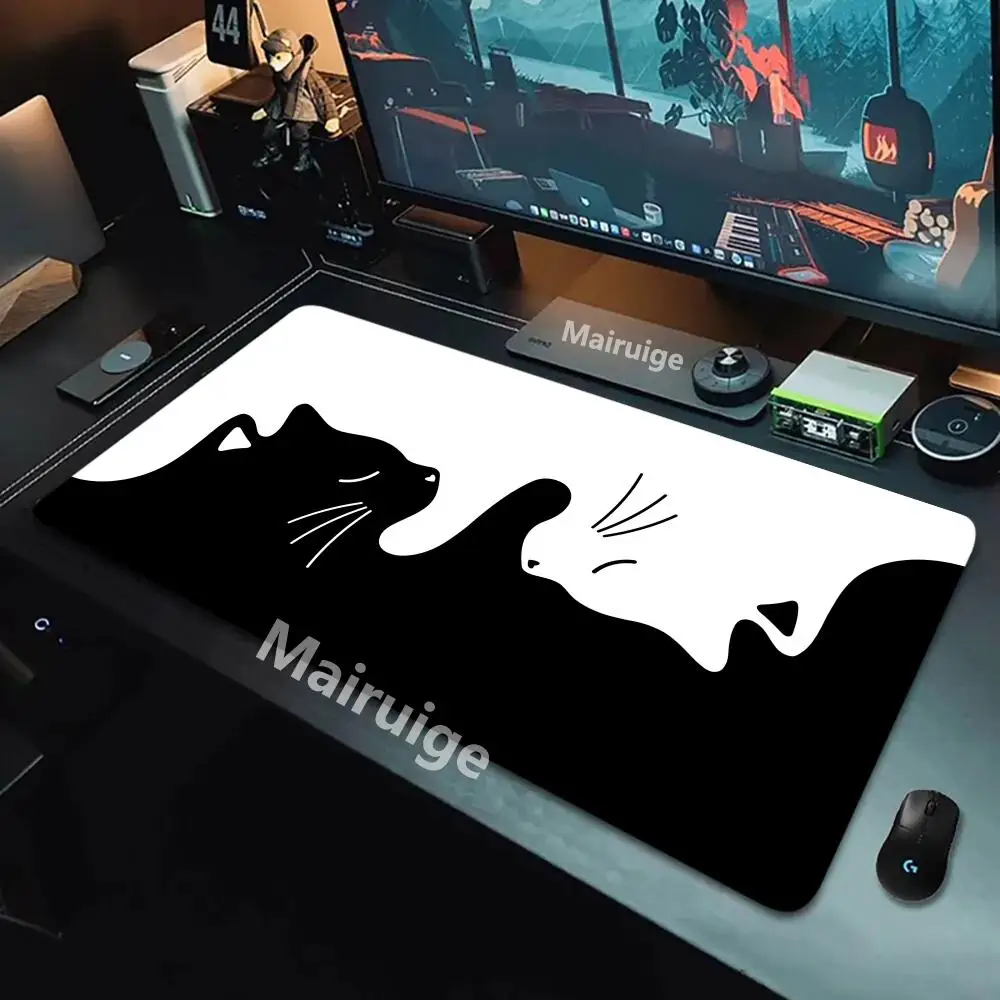 Alfombrilla De Ratón Antidlizante Con Base De Goma Para Gaming, Alfombrilla De Ratón Con Diseño De Gato Confuso, Accorios De Decoración Para Oficina, Ordenador Y Critorio - AliExprs