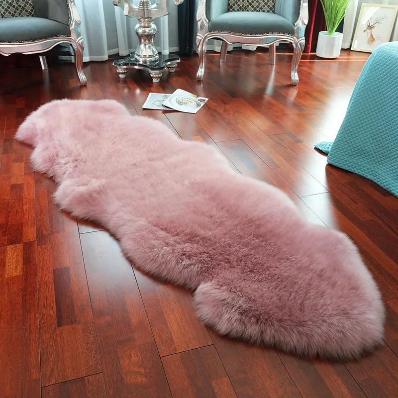 Imitation Sheepskin Carpet For Living Room Fluffy Plush Sofa Cushion Luxurious Faux Fur Rugs Kids Bedroom Bedside Foot Mat White 2