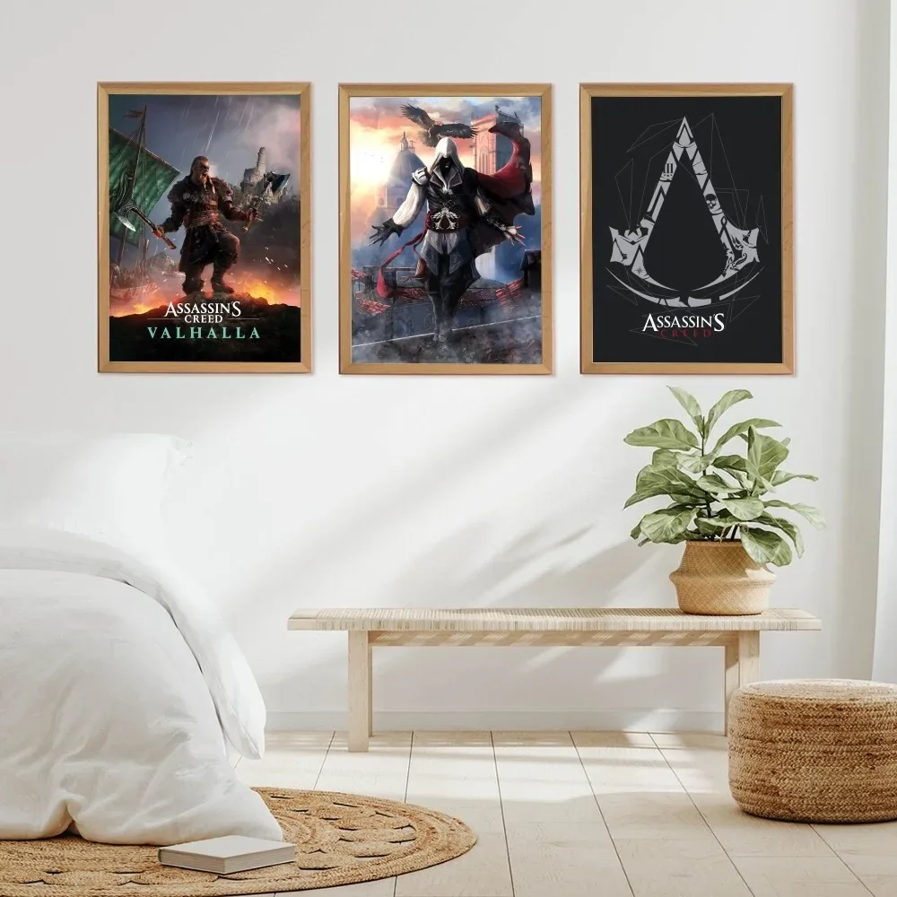 A-Assassins Creed Game Poster Carta Kraft Vintage Poster Wall Art Painting Study Stickers Big Szie Wall Painting