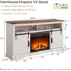 Fireplace TV Stand for 65+ Inch TV, 33" Tall Highboy Farmhouse Entertainment Center w/ 23'' Electric Fireplace, Rustic Media 6